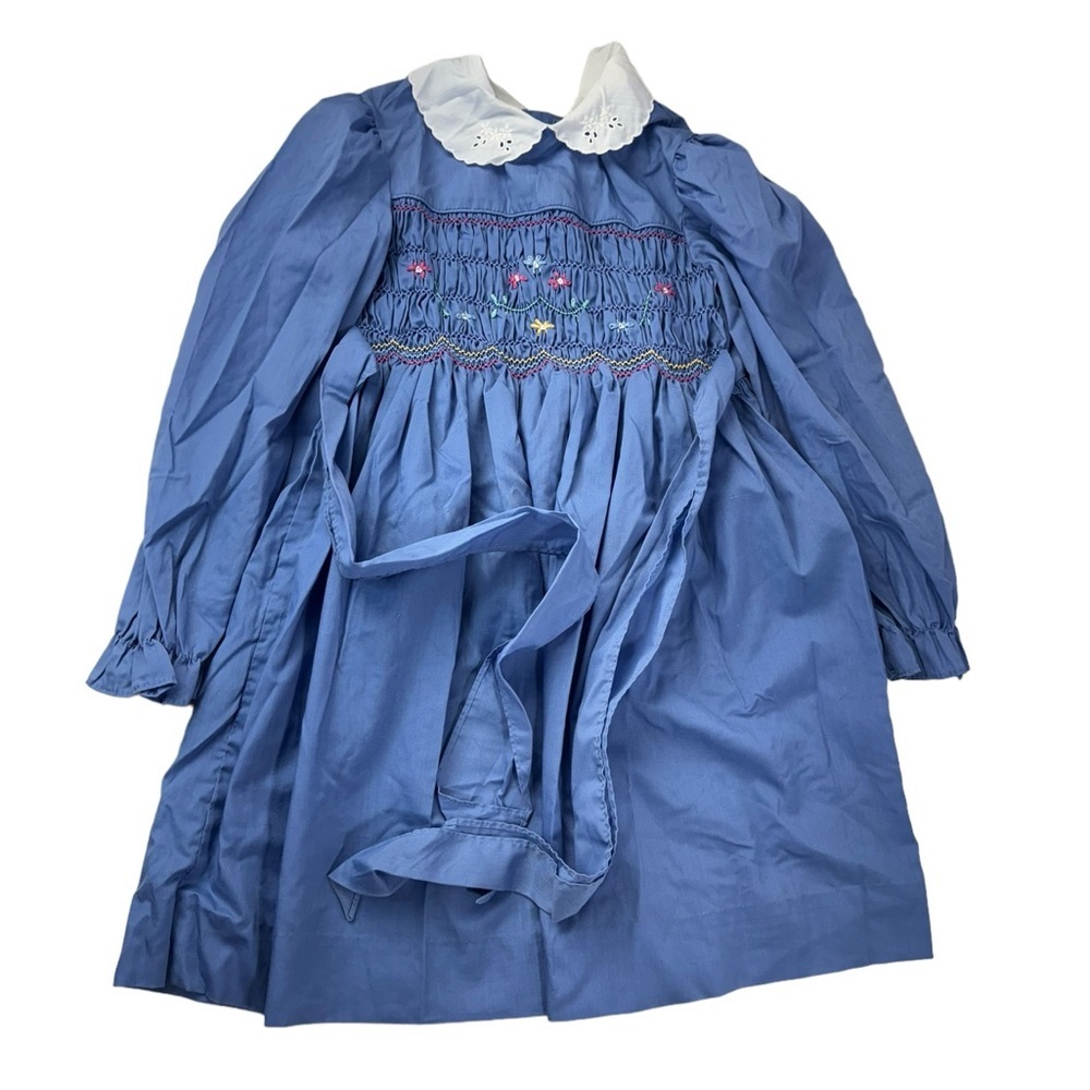 Polly Flinders vintage hand smocked dress size 6